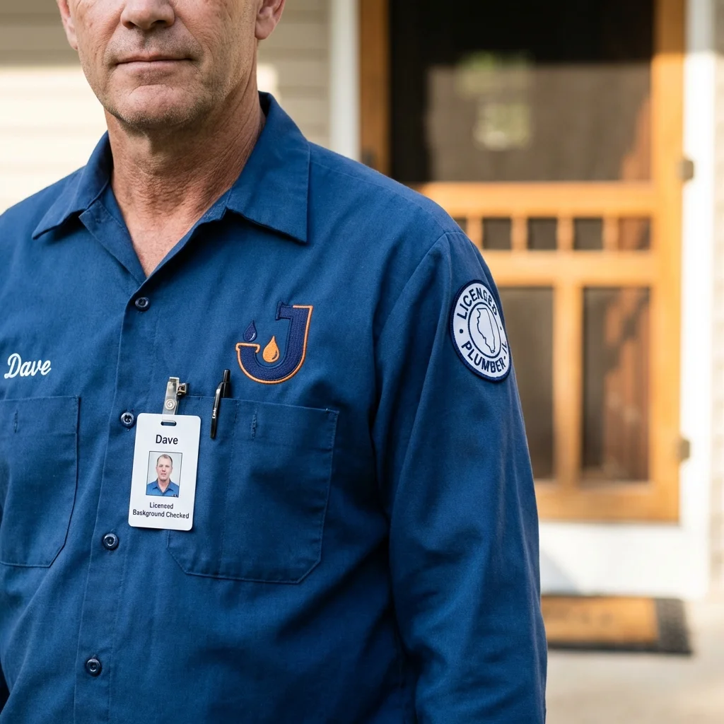 Licensed plumber showing ID badge in Window Rock, AZ