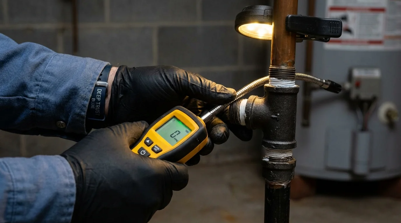 Gas leak detection with electronic sniffer by Johns Plumbing LLC in Window Rock