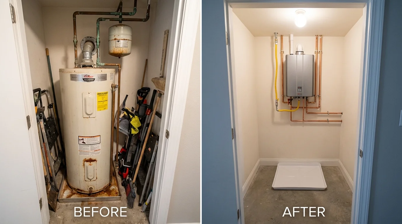 Tank water heater versus wall-mounted tankless unit comparison for Window Rock, AZ homeowners